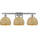 Woven Rattan 3 Light 28.00 inch Bathroom Vanity Light