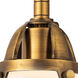 Nouveau 2 Dover 1 Light 5 inch Brushed Brass Sconce Wall Light in Matte White Glass