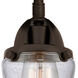 Nouveau 2 Bellmont LED 14 inch Oil Rubbed Bronze Bath Vanity Light Wall Light in Seedy Glass