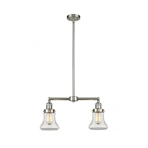 Franklin Restoration Bellmont 2 Light 21 inch Brushed Satin Nickel Chandelier Ceiling Light in Clear Glass, Franklin Restoration