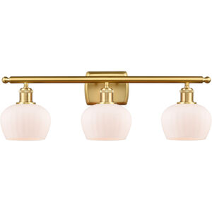 Ballston Fenton LED 26 inch Satin Gold Bath Vanity Light Wall Light in Matte White Glass, Ballston