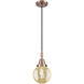 Beacon 1 Light 6 inch Antique Copper Mini Pendant Ceiling Light in Mercury Glass