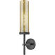 Lincoln Sconce Wall Light in Matte Black, Mercury Glass
