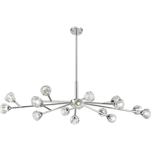 Aurora 16 Light 48 inch Satin Nickel Chandelier Ceiling Light