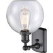 Ballston Athens LED 8 inch Matte Black Sconce Wall Light in Seedy Glass, Ballston