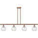 Ballston Small Deco Swirl 4 Light 46 inch Antique Copper Island Light Ceiling Light, Ballston