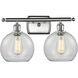 Ballston Athens 2 Light 16 inch Brushed Satin Nickel Bath Vanity Light Wall Light in Clear Glass, Ballston