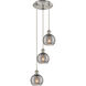 Ballston Athens Deco Swirl 3 Light 12.38 inch Brushed Satin Nickel Cord Hung Multi Pendant Ceiling Light