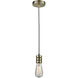 Gatsby Bare Bulb 1 Light 2 inch Antique Brass Mini Pendant Ceiling Light in Zebra, Gatsby