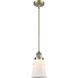 Franklin Restoration Canton LED 6.5 inch Antique Brass Mini Pendant Ceiling Light in Matte White, Franklin Restoration