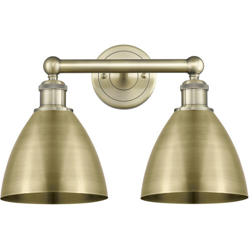 Metal Bristol 2 Light 16.5 inch Antique Brass Bath Vanity Light Wall Light