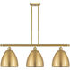 Ballston Dome 3 Light 36 inch Satin Gold Island Light Ceiling Light