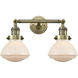 Franklin Restoration Olean LED 17 inch Antique Brass Bath Vanity Light Wall Light in Matte White Glass, Franklin Restoration