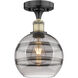 Edison Rochester 1 Light 8 inch Black Antique Brass Semi-Flush Mount Ceiling Light