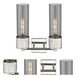 Bolivar 2 Light 13.5 inch Polished Nickel Bath Vanity Light Wall Light in Plated Smoke Glass