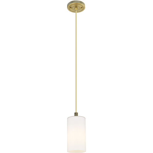 Downtown Urban Crown Point 1 Light 3.88 inch Brushed Brass Pendant Ceiling Light in Matte White