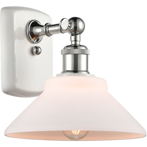 Ballston Orwell LED 8 inch White and Polished Chrome Sconce Wall Light in Matte White Glass, Ballston
