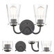 Scarlett 2 Light 14 inch Matte Black Bath Vanity Light Wall Light