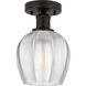 Edison Norfolk 1 Light 6 inch Oil Rubbed Bronze Semi-Flush Mount Ceiling Light in Clear Glass