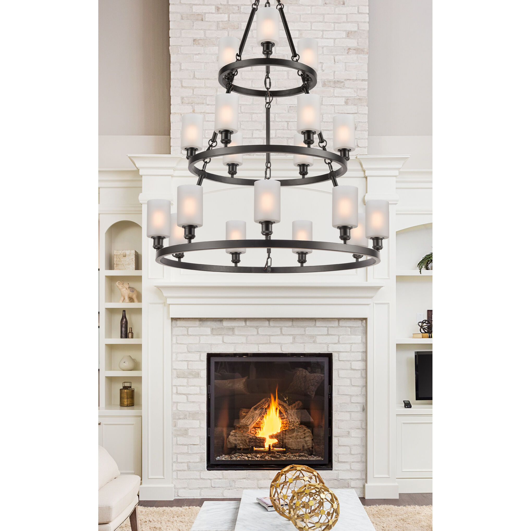 Ballston Saloon 18 Light 40 inch Matte Black Chandelier Ceiling Light in Incandescent, Matte White Glass, Ballston
