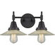 Caden 2 Light 18 inch Matte Black Bath Vanity Light Wall Light in Clear Glass