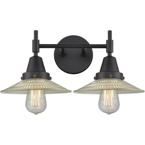 Caden 2 Light 18 inch Matte Black Bath Vanity Light Wall Light in Clear Glass