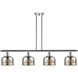 Ballston Bell LED 48 inch Polished Chrome Island Light Ceiling Light in Silver Plated Mercury Glass