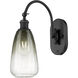 Ballston Brookhaven Almond 1 Light 6 inch Matte Black Swing Arm Sconce Wall Light in Slate Glass