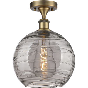 Ballston Athens Deco Swirl 1 Light 10 inch Brushed Brass Semi-Flush Mount Ceiling Light