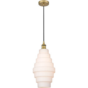 Edison Cascade LED 8 inch Brushed Brass Mini Pendant Ceiling Light