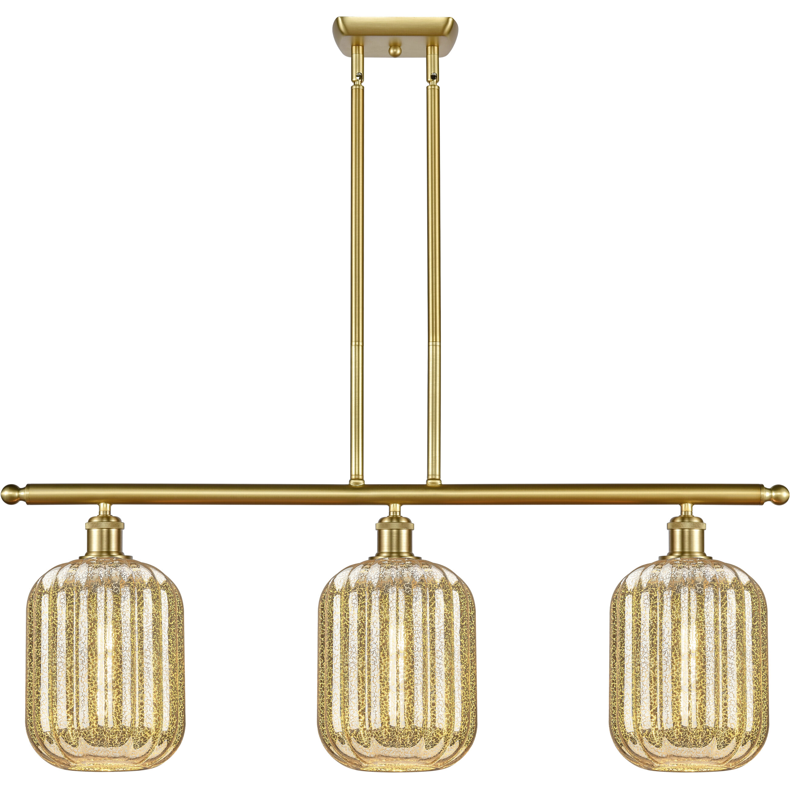 Ballston Preston Island Light Ceiling Light in Satin Gold, Mercury Glass