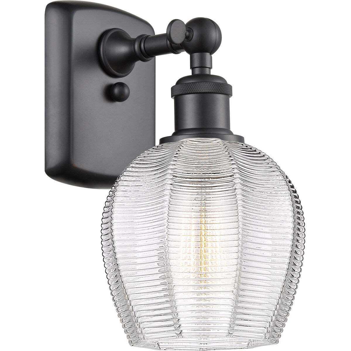 Ballston Norfolk 1 Light 6 inch Matte Black Sconce Wall Light in Clear Glass