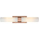 Ballston Urban 2 Light 24 inch Antique Copper Bath Vanity Light Wall Light in Striped White Glass