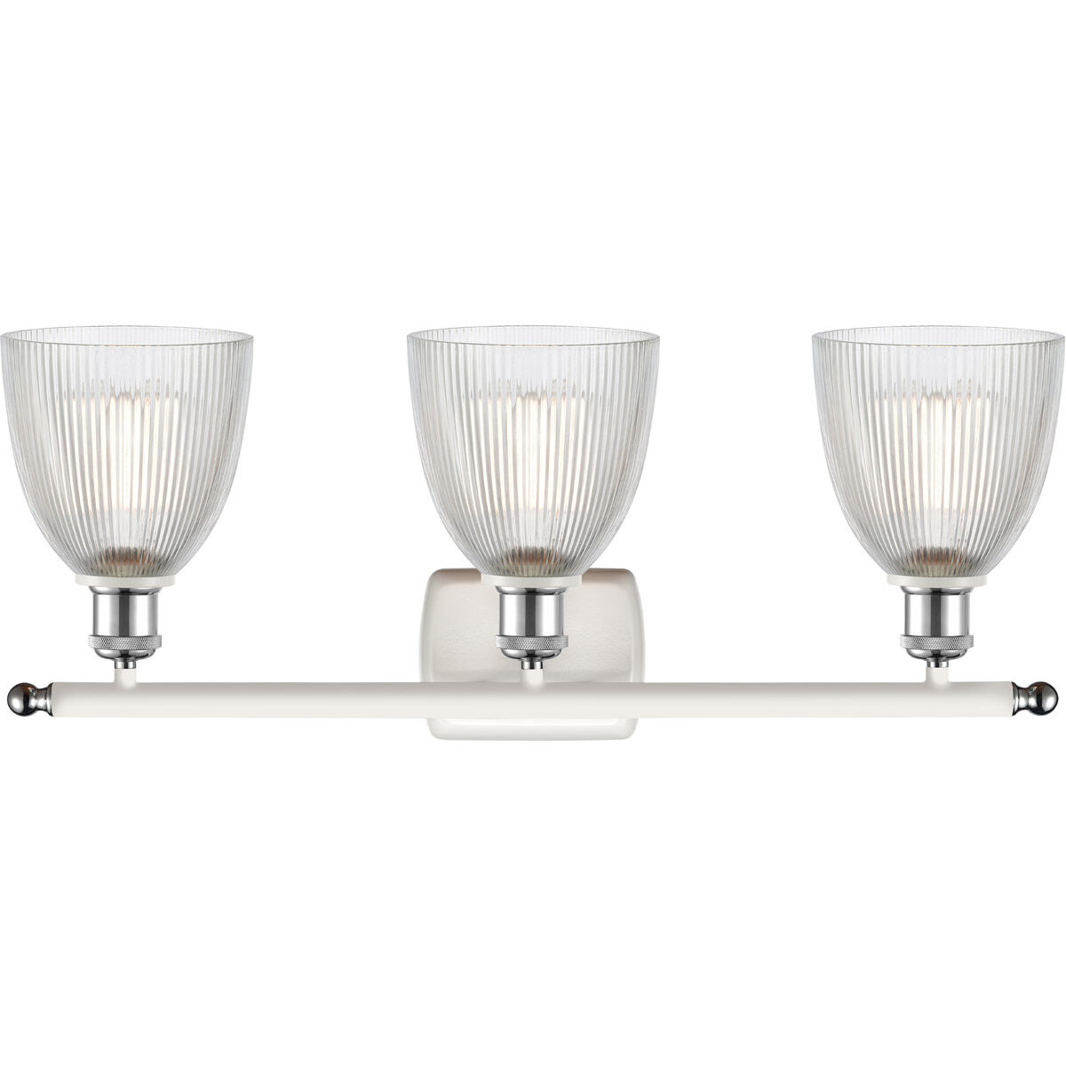 Ballston Castile LED 26 inch White and Polished Chrome Bath Vanity Light Wall Light in Clear Glass, Ballston