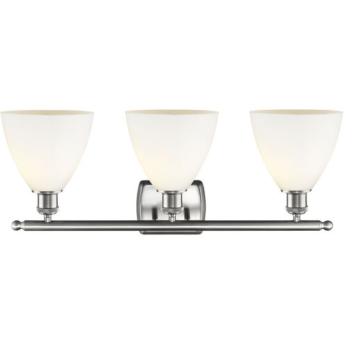 Ballston Ballston Dome LED 28 inch Brushed Satin Nickel Bath Vanity Light Wall Light in Matte White Glass