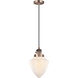 Franklin Restoration Bullet LED 7 inch Antique Copper Mini Pendant Ceiling Light in Matte White