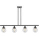 Ballston Beacon LED 48 inch Matte Black Island Light Ceiling Light in Clear Glass, Ballston