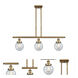 Ballston Beacon 3 Light 36 inch Brushed Brass Island Light Ceiling Light in Seedy Glass