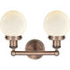 Beacon 2 Light 15.5 inch Antique Copper Bath Vanity Light Wall Light in Matte White