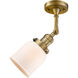 Franklin Restoration Small Bell 1 Light 5 inch Brushed Brass Semi-Flush Mount Ceiling Light in Matte White Glass, Franklin Restoration