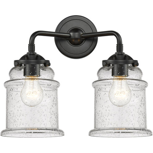 Nouveau Canton 2 Light 14 inch Oil Rubbed Bronze Bath Vanity Light Wall Light in Seedy Glass, Nouveau