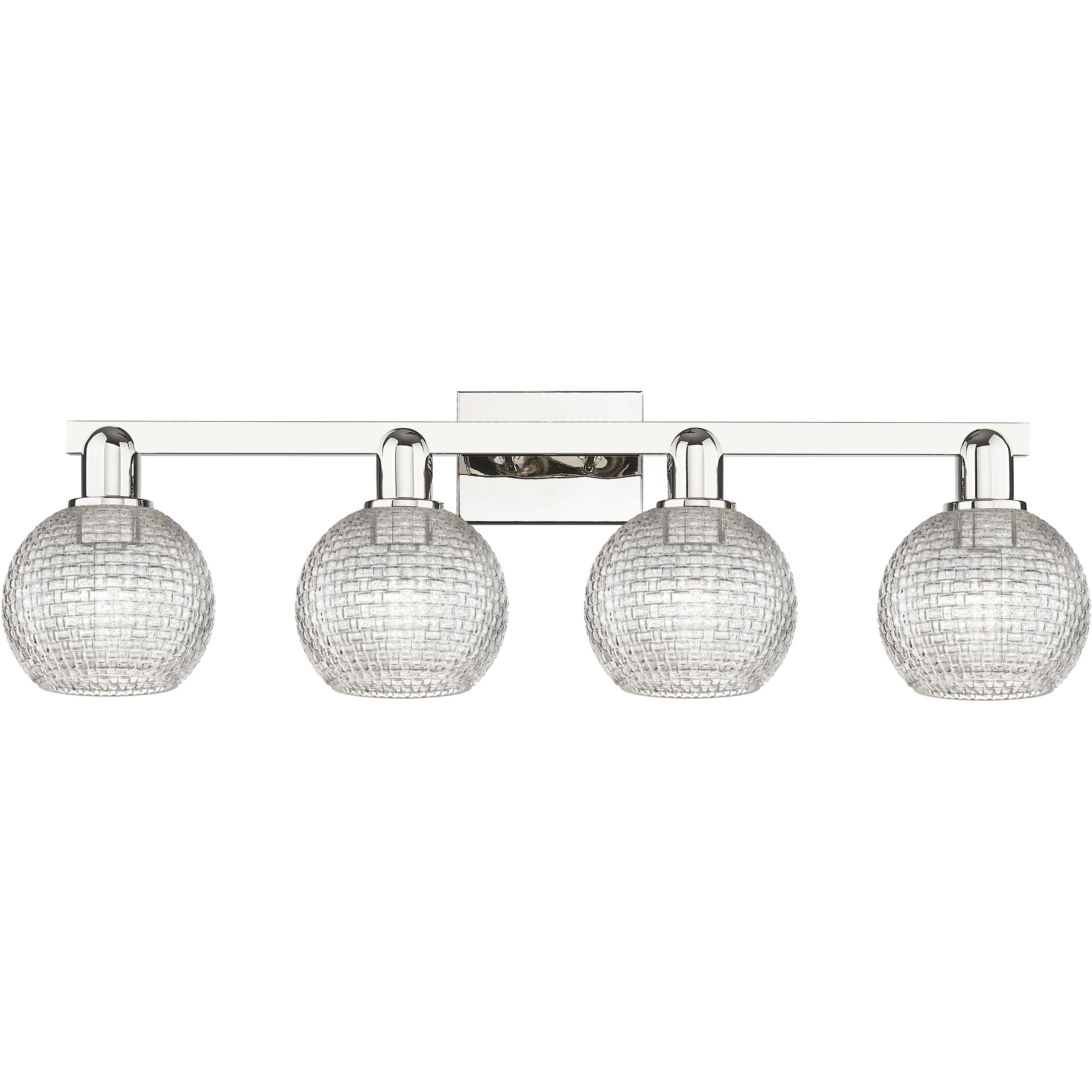 Arcadia Athens 4 Light 32.88 inch Polished Nickel Bath Vanity Light Wall Light