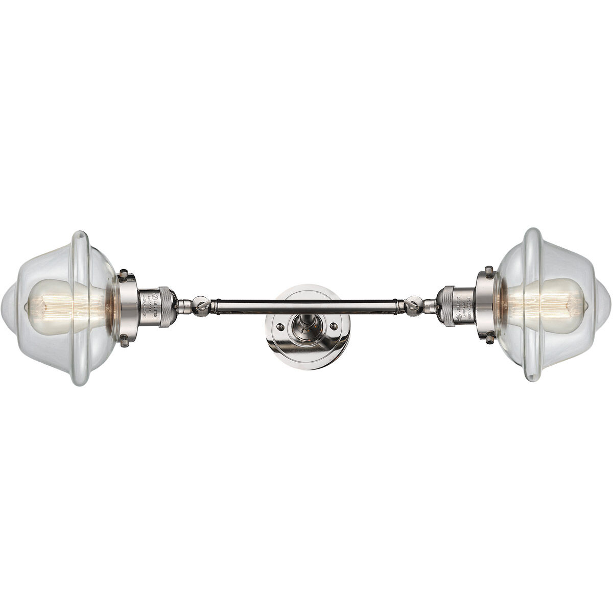 Franklin Restoration Small Oxford LED 17 inch Polished Nickel Bath Vanity Light Wall Light in Clear Glass, Franklin Restoration