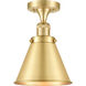 Franklin Restoration Appalachian LED 8 inch Satin Gold Semi-Flush Mount Ceiling Light, Franklin Restoration
