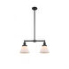 Franklin Restoration Large Cone LED 21 inch Matte Black Chandelier Ceiling Light in Matte White Glass, Franklin Restoration