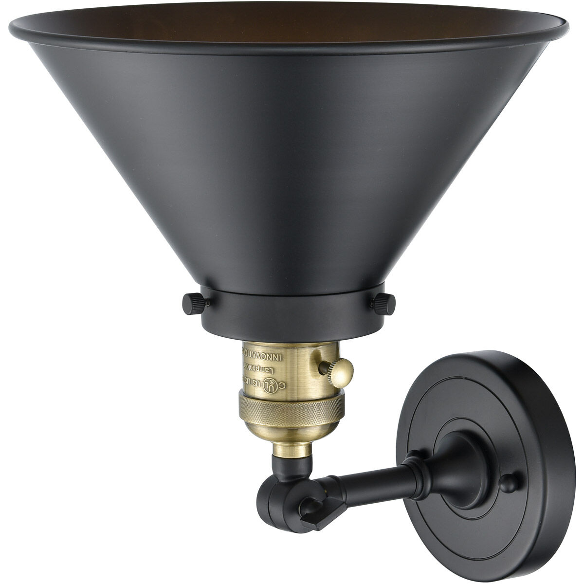 Franklin Restoration Briarcliff LED 10 inch Black Antique Brass Sconce Wall Light, Franklin Restoration