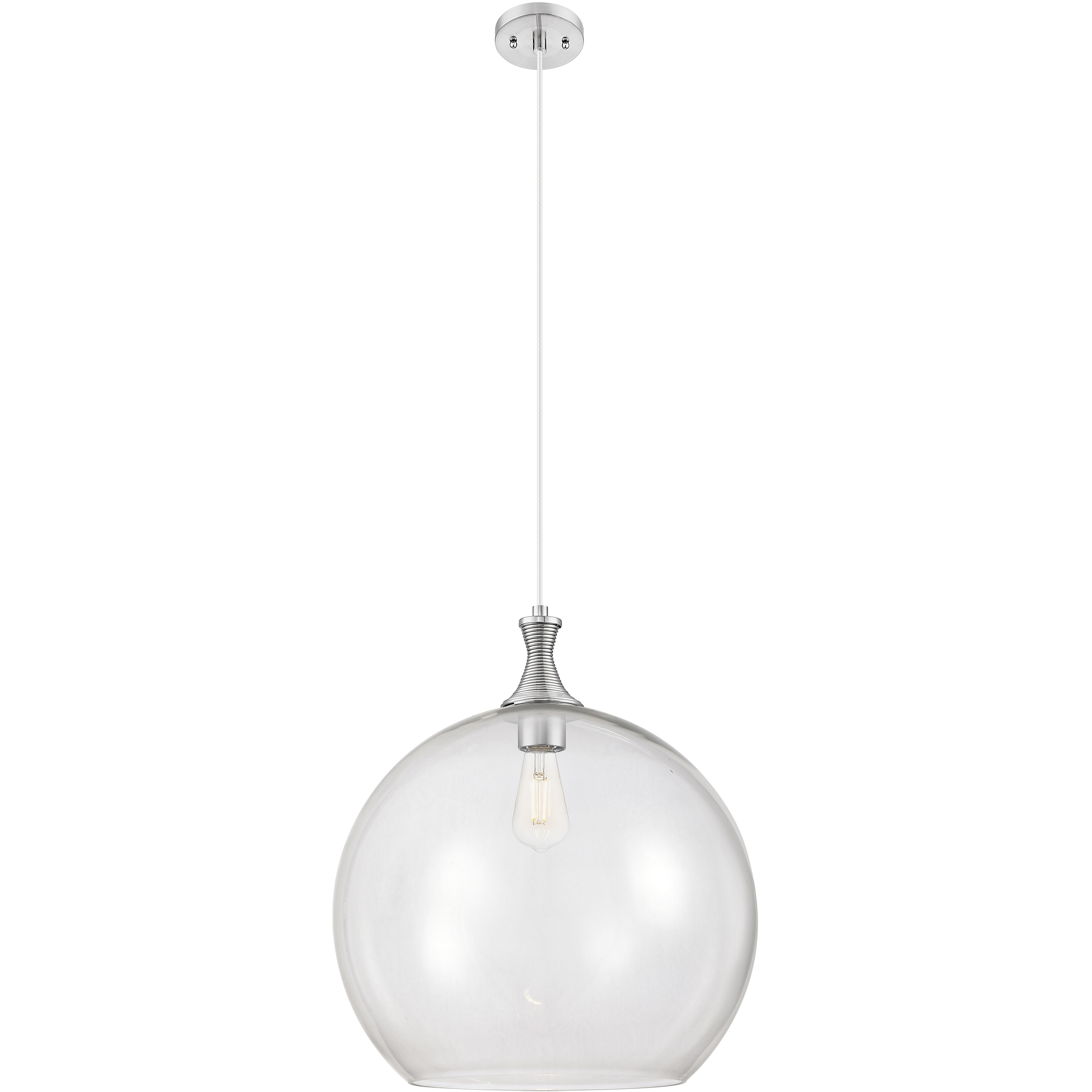 Astor 1 Light 14 inch Satin Nickel Pendant Ceiling Light in Clear Glass