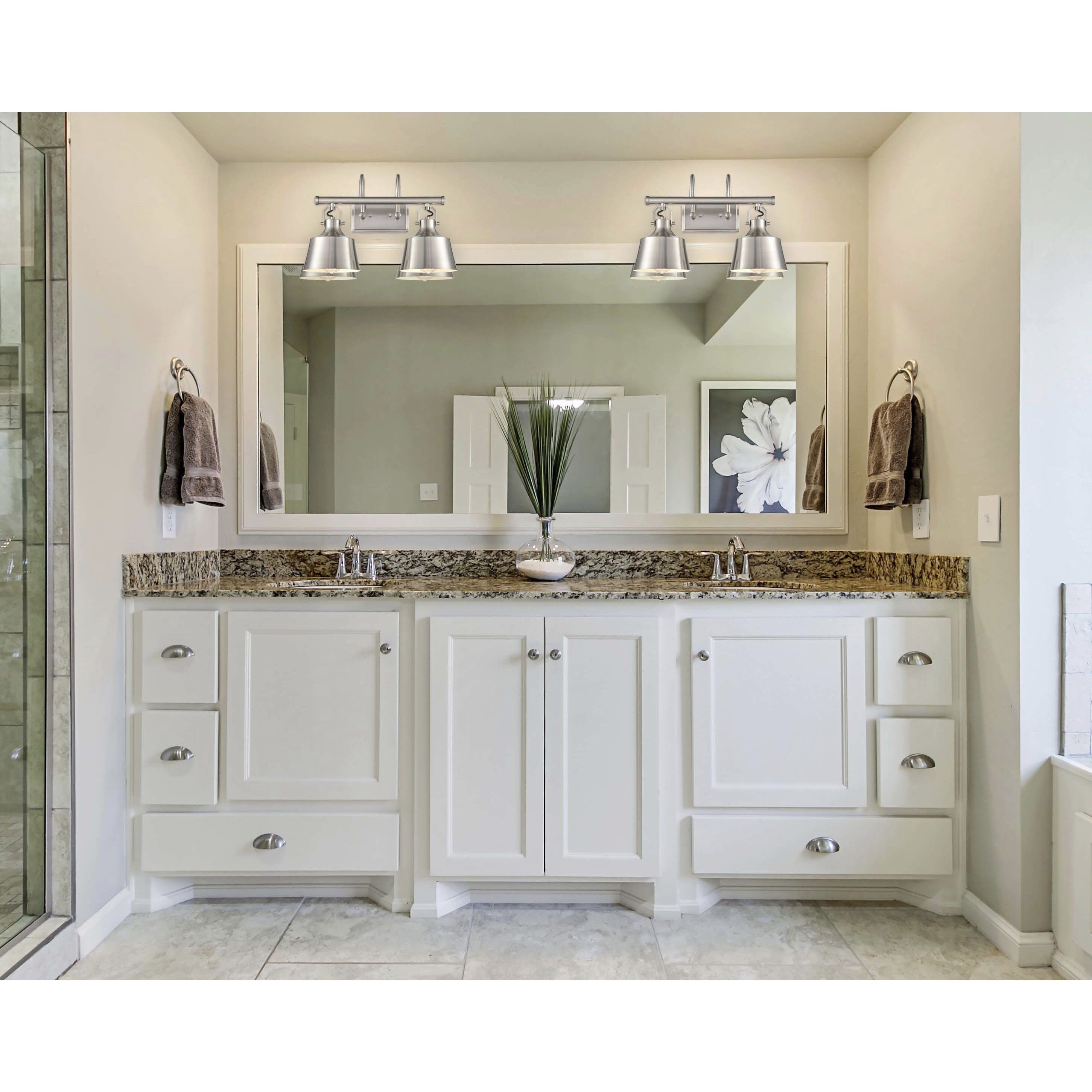 Auralume Provin 2 Light 19 inch Brushed Satin Nickel Bath Vanity Light Wall Light in Incandescent