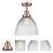 Franklin Restoration Seneca Falls 1 Light 9.5 inch Antique Copper Flush Mount Ceiling Light