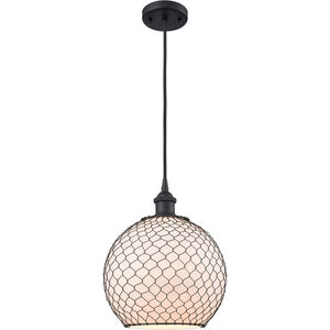 Ballston Large Farmhouse Chicken Wire 1 Light 10 inch Matte Black Mini Pendant Ceiling Light, Ballston